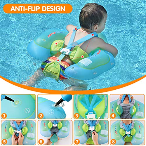 SwimBoBo [New Upgraded] Swimbobo Baby Swimming Float Kids Inflatable Swim Ring with Safety Support Bottom Swimming Pool Accessories for 3-36 Months (Blue, XL) - Image 5