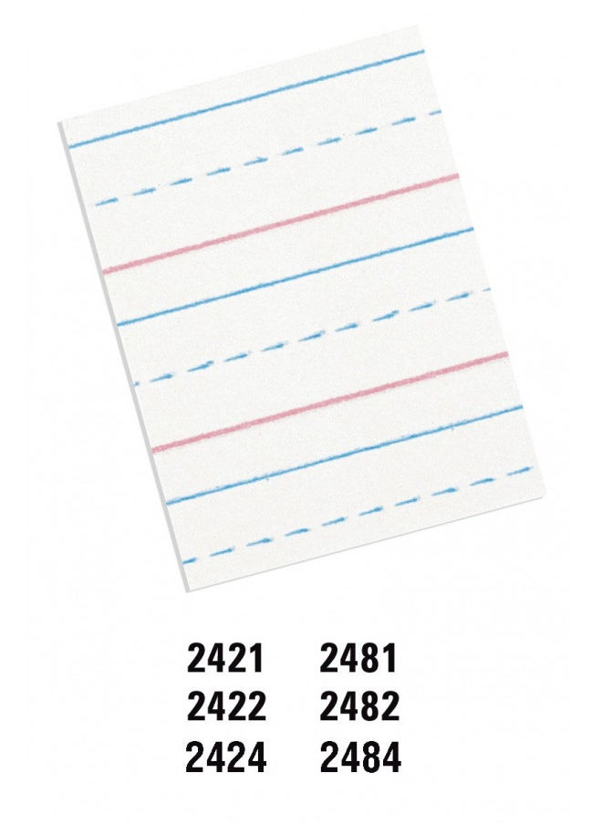 Pacon PACON - PAC2482 Pacon Handwriting Paper, D'Nealian Grades 2&3 / Zaner-Bloser Grade 2, 1/2" x 1/4" x 1/4" Ruled 8" x 10-1/2", Ruled Short, 40 Sheets,White  - Image 4