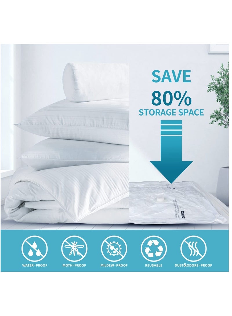 HOMESTAR 8PCS Vacuum Storage Bags, Reusable Space Saver Seal Bag with Hand Pump, Compression Sealer Bags for Comforters, Blankets, Clothes, Pillows, Travel(3 x Jumbo, 2 Large, 3 Medium)  - Image 3