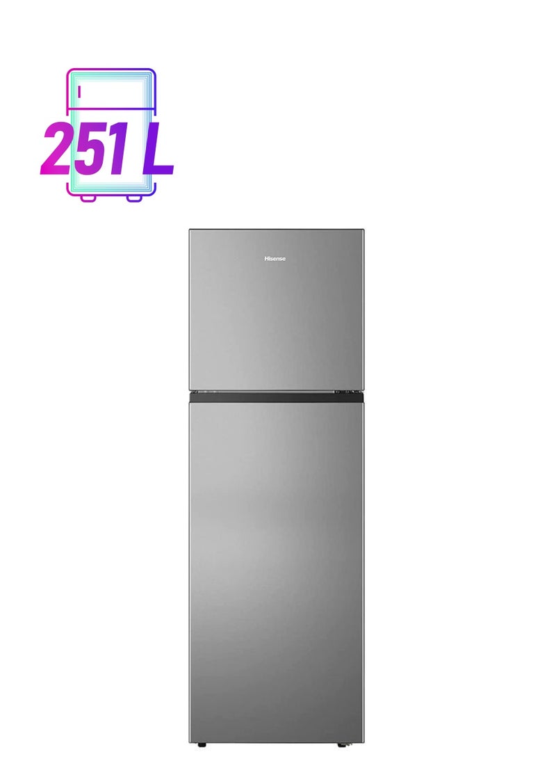 Hisense 328L Gross/ 250L Net Capacity Top Mount Double Door ReferigeratorNo Frost, LED Interior Light, Deodorizing Filter, Multi Air Flow, 90°Door Design 120 W RT328N4DGN Grey - Image 1