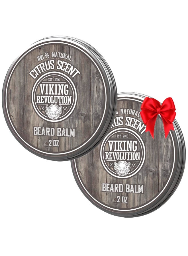 Viking Revolution بلسم لحية فايكنغ ريفولوشن بالحمضيات - زبدة لحية مع زيت الأركان، مرطب لحية للرجال مع زيت الجوجوبا - مرطب لحية للرجال مع شمع العسل - شمع لحية للرجال مع زبدة المانجو (2 أونصة، عبوتين) - Image 4