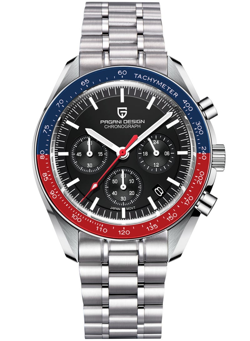 PAGANI DESIGN Men's Quartz Watch Imported VK63 Movement, Stainless Steel Strap, Chronograph, Sports Waterproof  - Image 1