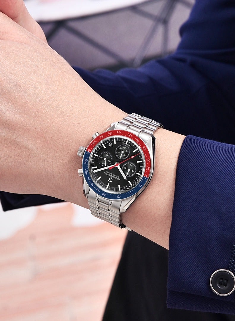 PAGANI DESIGN Men's Quartz Watch Imported VK63 Movement, Stainless Steel Strap, Chronograph, Sports Waterproof  - Image 2