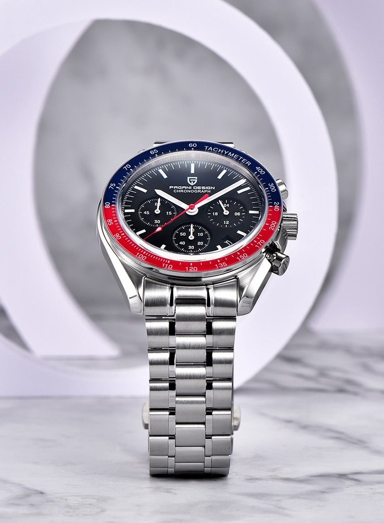 PAGANI DESIGN Men's Quartz Watch Imported VK63 Movement, Stainless Steel Strap, Chronograph, Sports Waterproof  - Image 3
