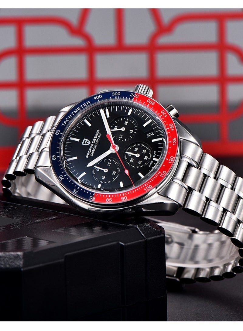 PAGANI DESIGN Men's Quartz Watch Imported VK63 Movement, Stainless Steel Strap, Chronograph, Sports Waterproof  - Image 4