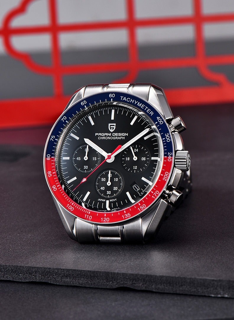 PAGANI DESIGN Men's Quartz Watch Imported VK63 Movement, Stainless Steel Strap, Chronograph, Sports Waterproof  - Image 5