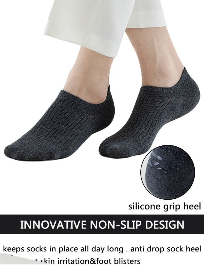 HOOTO 5 Pairs invisible socks for men and women,  with Non Slip Grip Liner for Athletic Running Invisible Liner Socks - Image 3