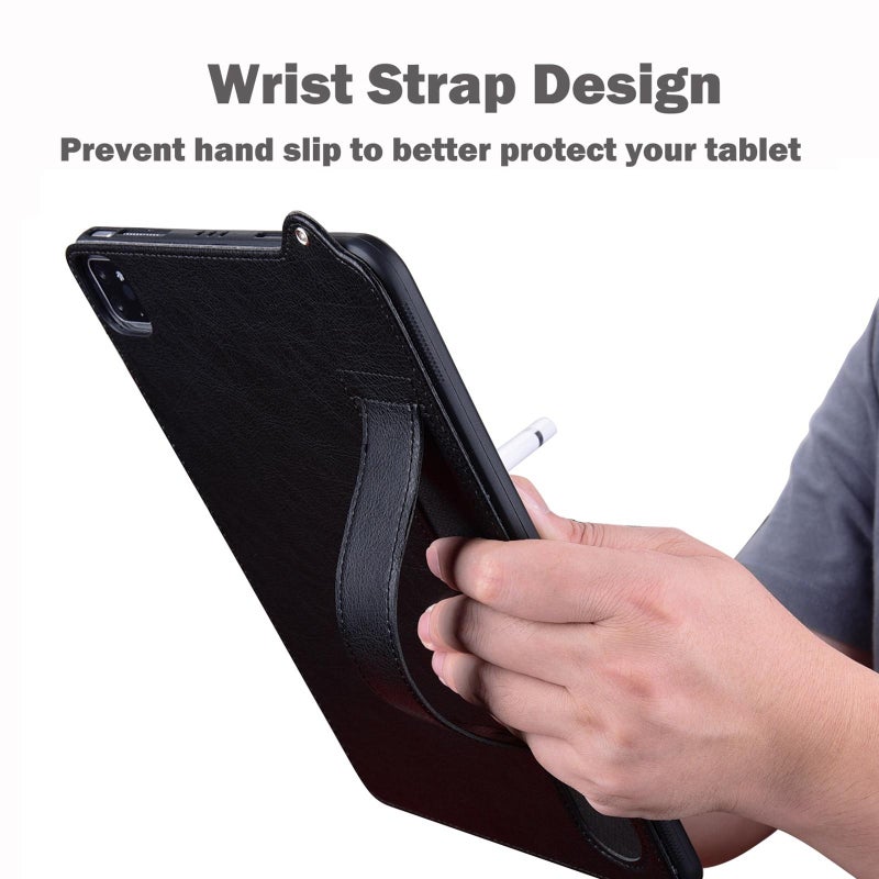 For Honor Pad X7 Tpu Leather Back Tablet Case With Wristband(Black) - Image 5