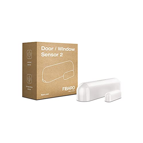 FIBARO FGDW-002-1 2 Door/Window v2 with Temperature Sensor, Z-Wave Plus, Small, White - Image 1