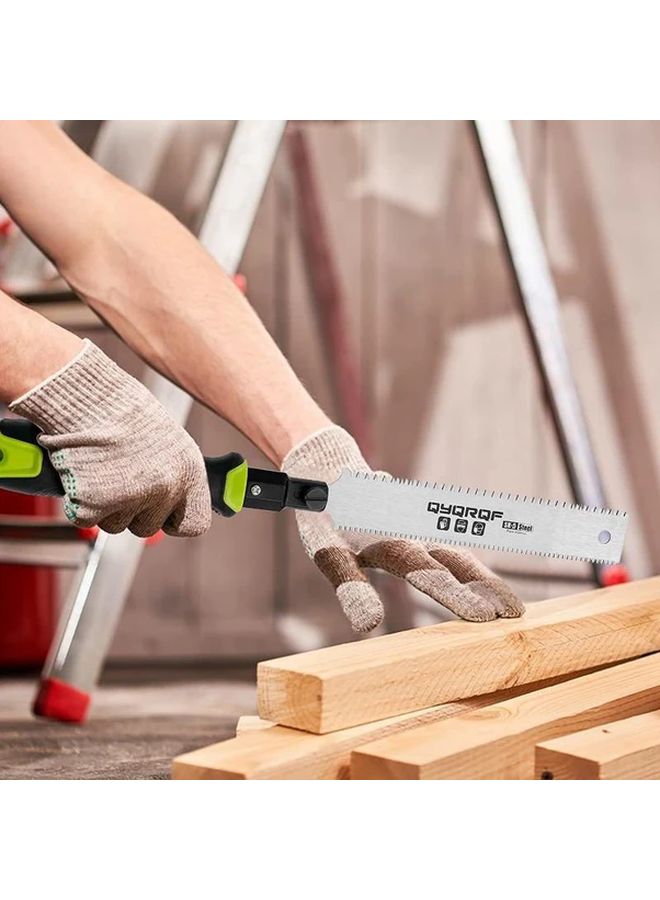 Green Japanese Flush Cut Hand Saw 7 Inch Double Edged Pull Saw for Woodworking - Image 4