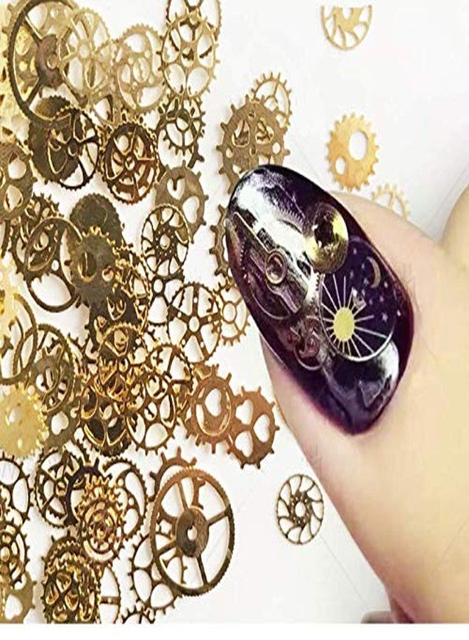 LASSUM Metal Nail Sequins 3D Punk Time Gears Nail Studs Nail Art Decorations (Box-Packed) - Image 3