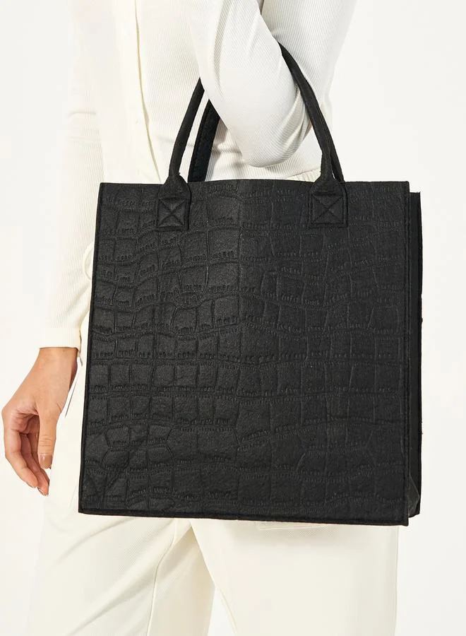 Styli Textured Square Shoulder Bag