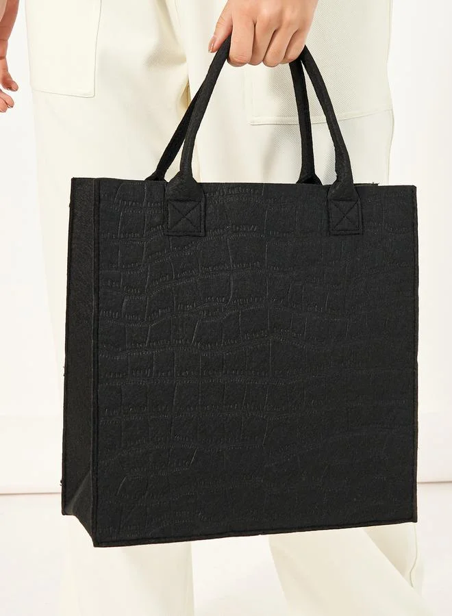 Styli Textured Square Shoulder Bag