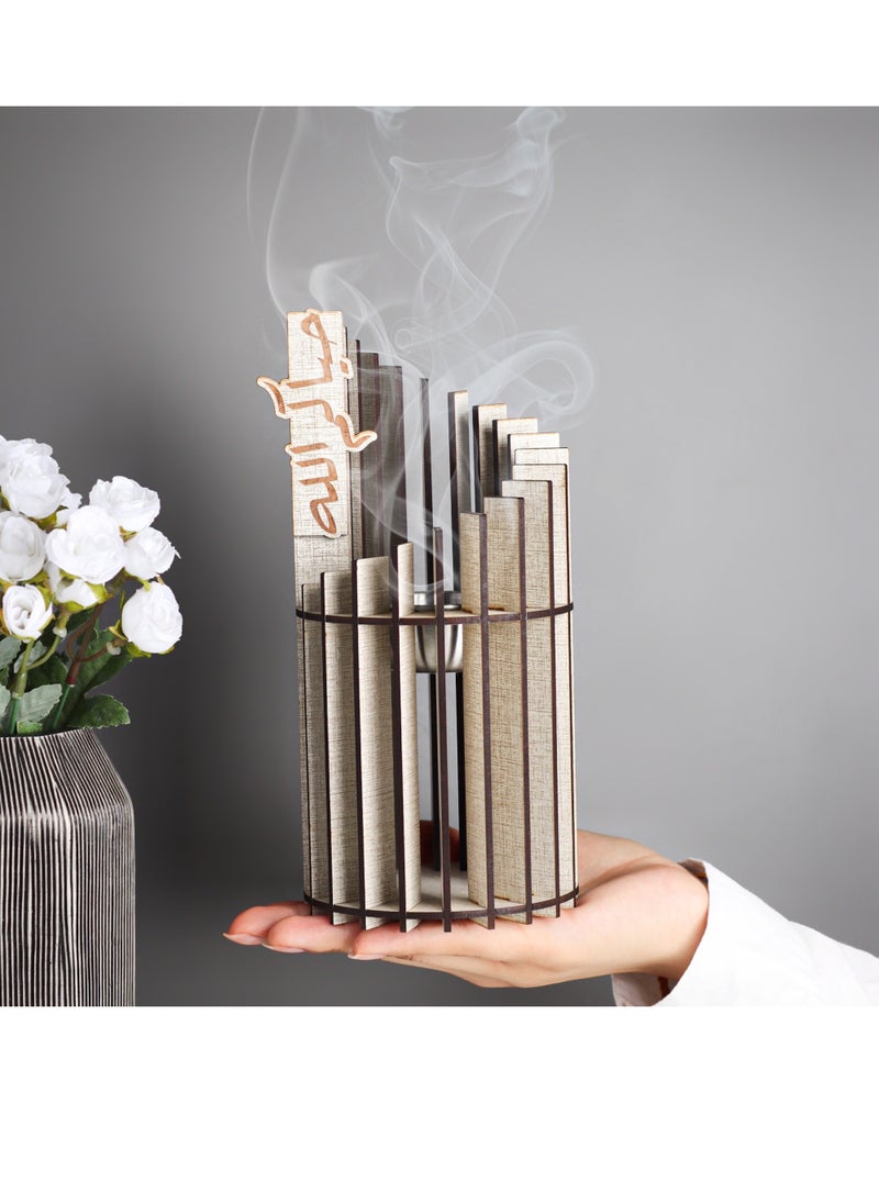 Story Of Candle - Unique Distribution Incense Burner, beige color with Arabic phrase - Image 1