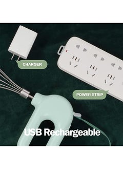 erorex Electric Mixer Compact Cordless Electric Egg Beater Usb Rechargable Egg Beater With 2 Detachable Stir Whisks 4 Speed Modes For Whipping And Mixing Cookies Dough Batters And More Green  - Image 3
