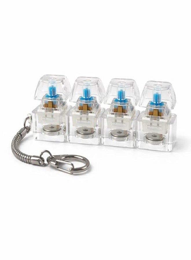 Barebeauty Transparent Mechanical Switch Fidget Keychain for Stress Relief | Clicky Desk Toy for Adults | Portable EDC Keyring Accessory for Office | Travel & Daily Use - Image 1