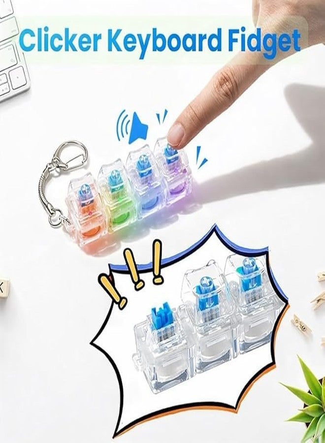 Barebeauty Transparent Mechanical Switch Fidget Keychain for Stress Relief | Clicky Desk Toy for Adults | Portable EDC Keyring Accessory for Office | Travel & Daily Use - Image 5