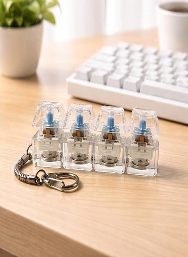 Barebeauty Transparent Mechanical Switch Fidget Keychain for Stress Relief | Clicky Desk Toy for Adults | Portable EDC Keyring Accessory for Office | Travel & Daily Use - Image 4