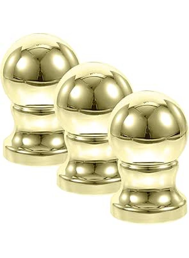 3pcs Gold Aluminum Flagpole Finial Ball Replacement Round Decorative Caps For Patio Garden Indoor Outdoor Use - Image 1