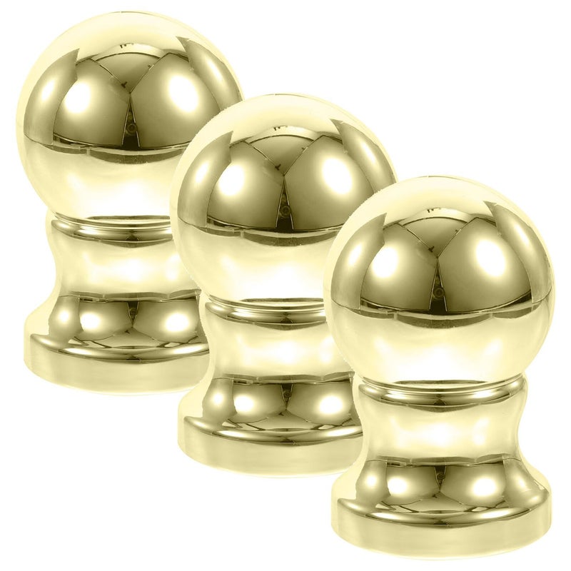 3pcs Gold Aluminum Flagpole Finial Ball Replacement Round Decorative Caps For Patio Garden Indoor Outdoor Use - Image 2