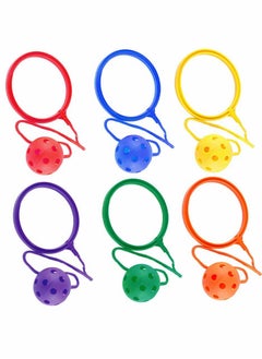 KASTWAVE Swingball Set 6pcs Sports Swing Ball Set Kids Skip Ball Ankle Jumping Ring Ball Children Jumping Ball Skip It Fitness Sports for Boys Girls Favors Party Activities Game Supplies  - Image 1
