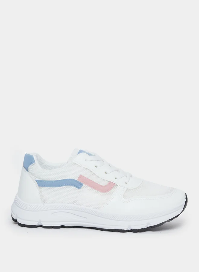 Take Two Take Two Textured Color Block Lace Up Sneakers