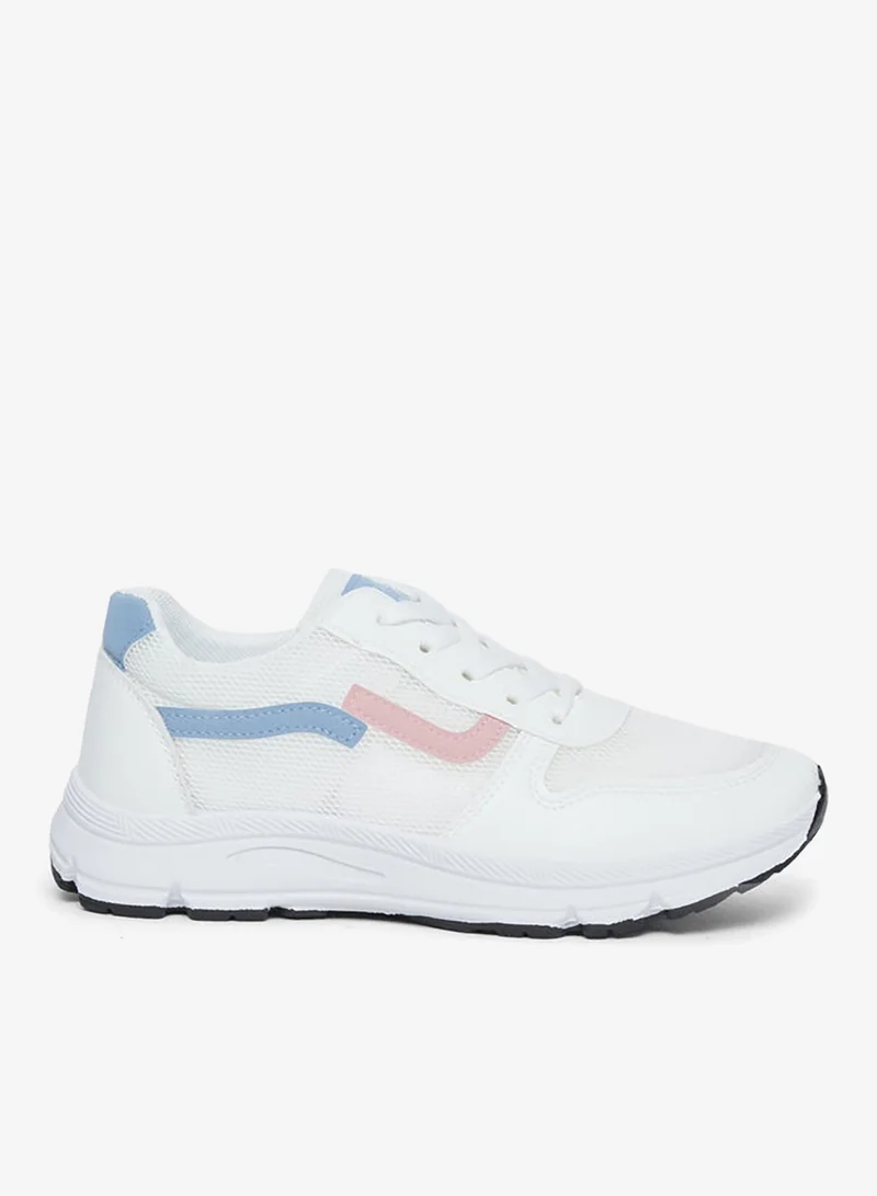 Take Two Styli Textured Color Block Lace Up Sneakers