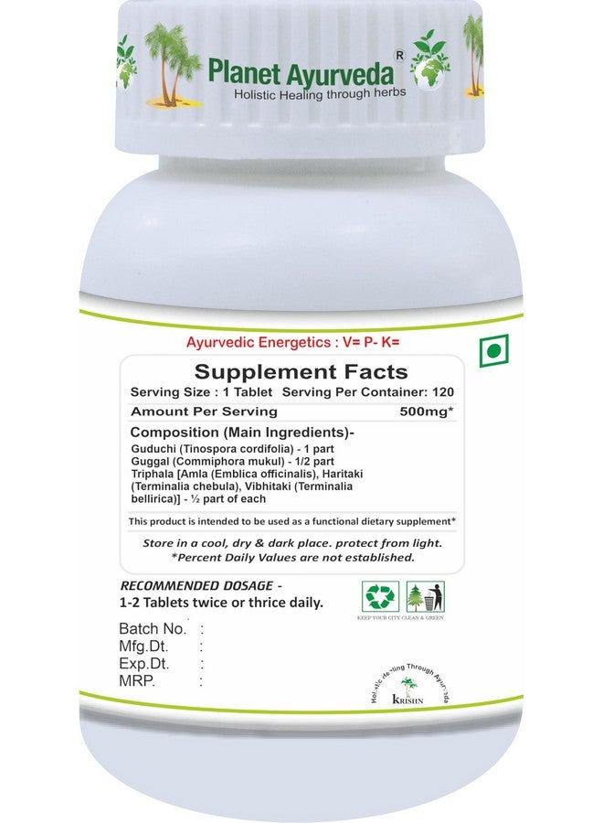 Planet Ayurveda Amritadi Guggul - 120 Tablets - Image 2