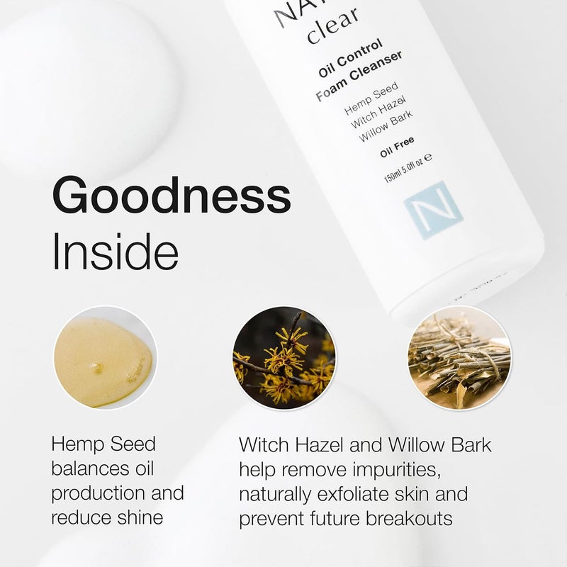 Natio Australia Clear Oil Control Foam Cleanser, 5 oz - Acne Face Wash - Face Cleanser with Tea Tree, Witch Hazel - For Oily, Acne Prone Skin - Image 3