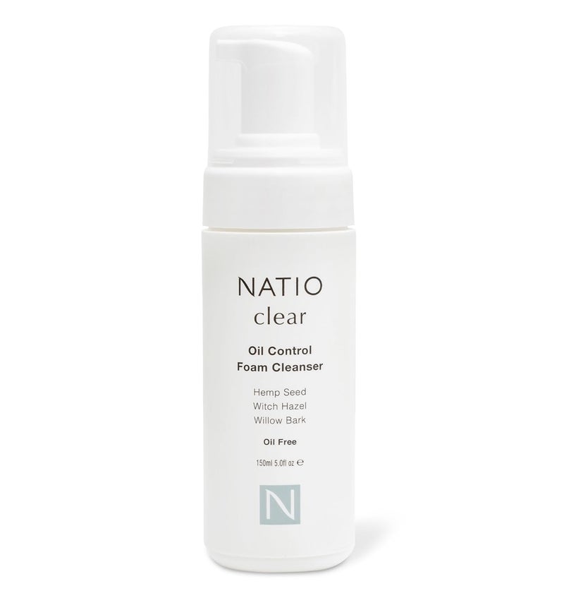 Natio Australia Clear Oil Control Foam Cleanser, 5 oz - Acne Face Wash - Face Cleanser with Tea Tree, Witch Hazel - For Oily, Acne Prone Skin - Image 1
