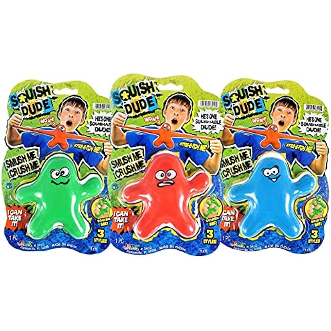 Ja-Ru Squish Dude Stretchy Sand Filled Man-Fidget Toy (3 Assorted) by . Stress & Anxiety Relief Sensory Toys for Kids and Adult. Party Favor Classroom Prizes. Therapy Toys Autism ADHD. 3410-3p - Image 2