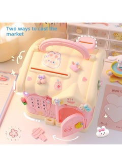 Generic Password Piggy Bank 2025 Children's Day Gift Girl Can Only Get In And Out Of The Piggy Bank Password Box Piggy Bank Cloud-Color:[upgraded Music And Lighting Model] Sky Blue With Toy Banknotes & Coins, 9 Patches + 3 Stickers, You Will Get 1 Screwdriver When You Take The Photo + 4 Batteries  - Image 4