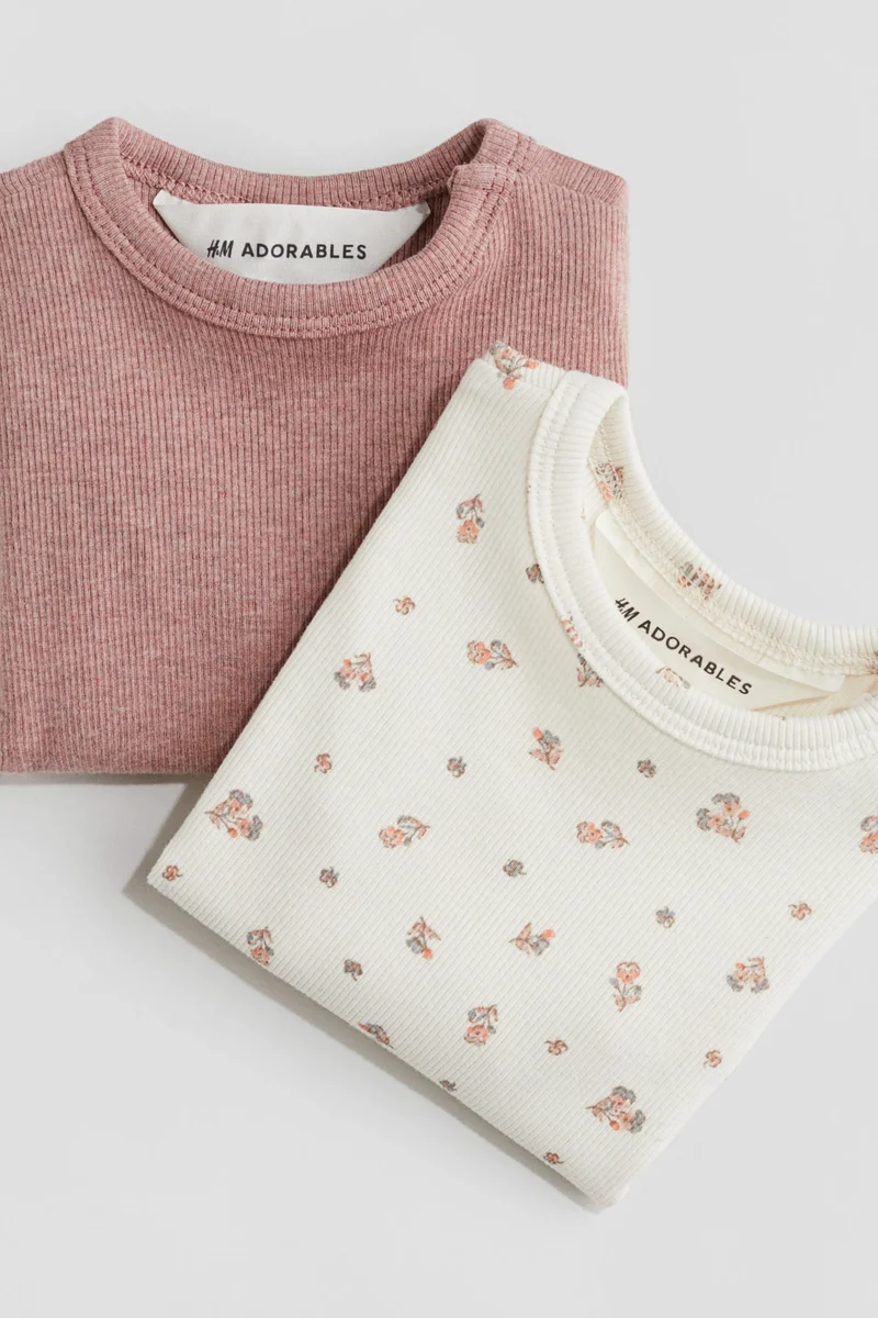 H&M 2-pack ribbed cotton tops
