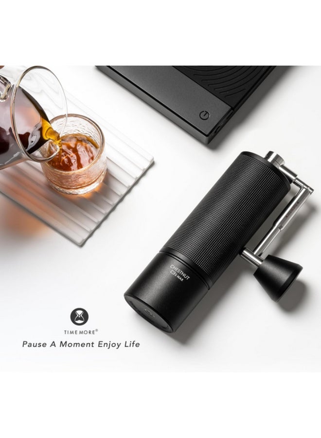 TIMEMORE Chestnut C3S MAX Manual Coffee Grinder Stainless Steel S2C Conical Burr Coffee Grinder, Capacity 35g Hand Coffee Grinder with Foldable Handle, Adjustable Grind Setting for Espresso, Black - Image 3