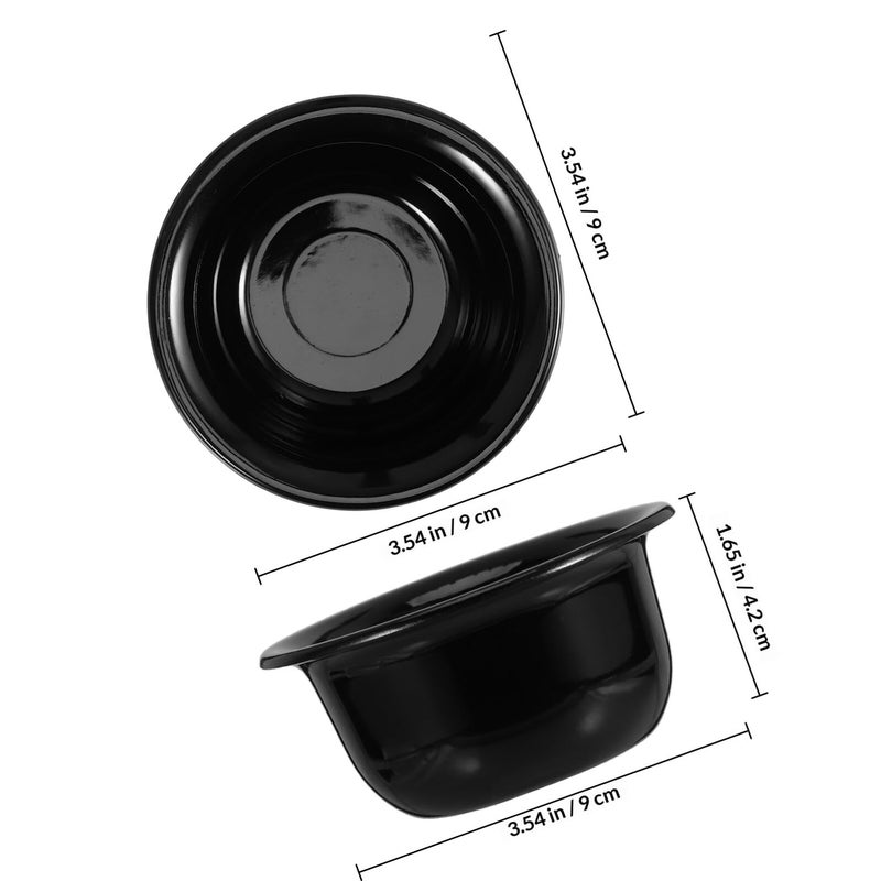 Black Reusable Shaving Soap Bowl and Mug with Foam Brush Holder for Men - Image 3