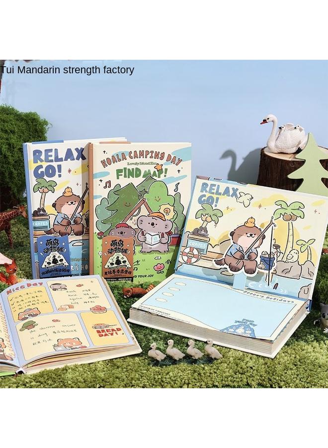 Bluejw Cartoon B6 Hand Account Hardcover Student Notes Notepad Suit High Color Value Color Page Diary Cute Hand Account - Image 2