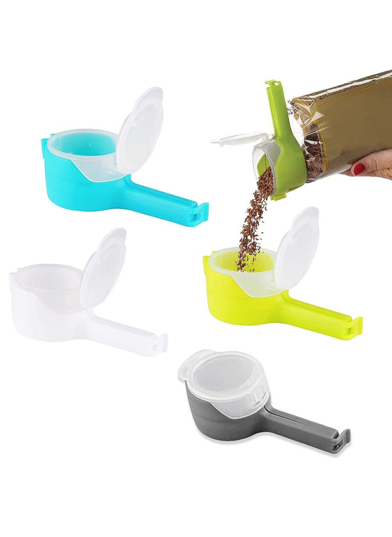 Generic - 4-Pack Food Sealing Clips with Pour Spouts, Bag Clips for Kitchen and Chips, Ideal for Organizing and Sealing Food Bags - Image 1
