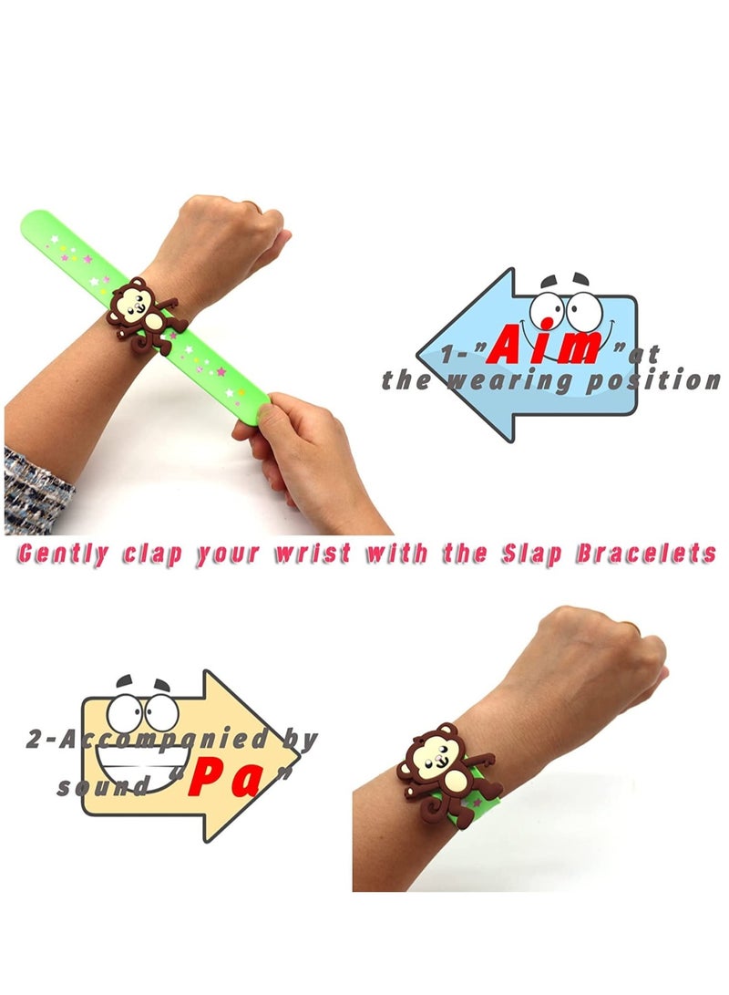 Zikra 8 pack Animals Slap Bracelets, Party Favors for Kids Goodie Bag Stuffers for Boys&Girls Animals Theme Party Supplies Carnival Prizes Suit Classroom Exchanging Gifts - Image 4