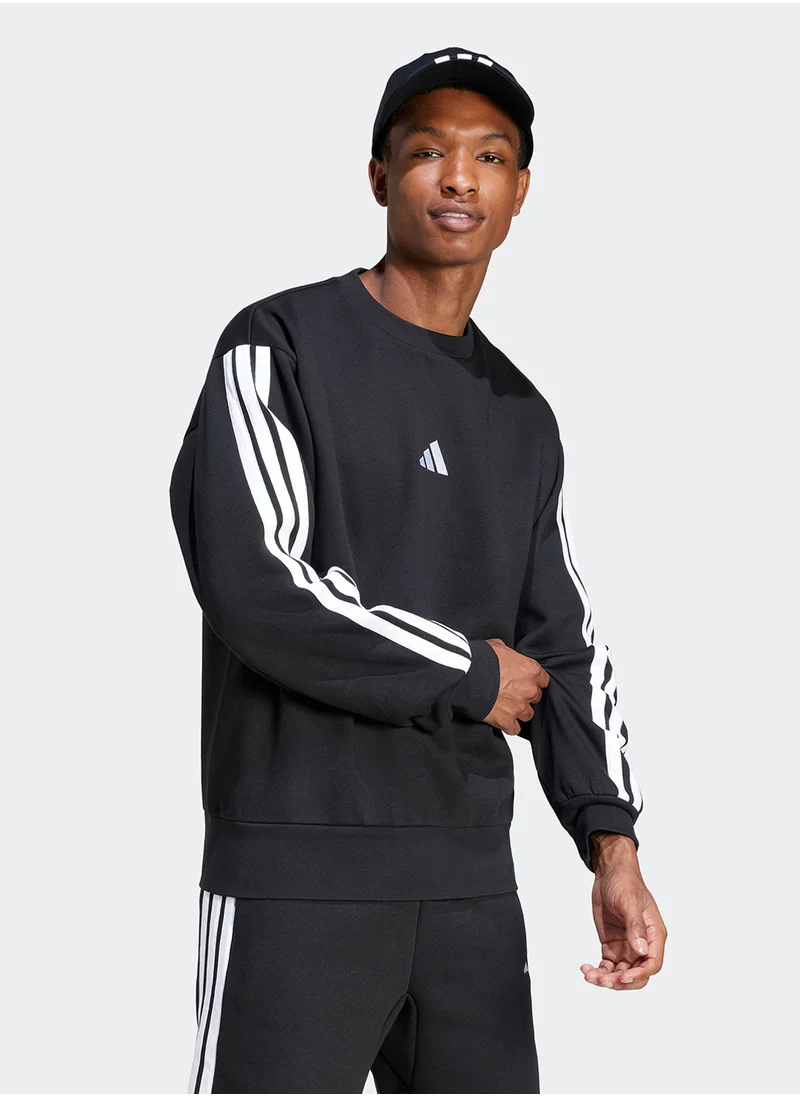 اديداس Essentials 3 Stripes Fleece Sweatshirt