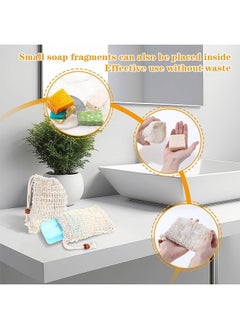 Zoreya 6 Pcs Sisal Fiber Soap Bag, Exfoliating Soap Pouch with Drawstring, for Exfoliating Shower Scrubber  - Image 4