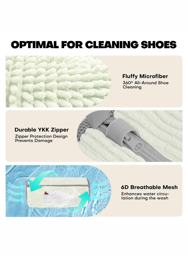 2 قطعة حقيبة تنظيف أحذية قابلة لإعادة الاستخدام ، حقيبة أحذية غسيل غسالة ومجفف ، لأحذية التنس الرياضية ، مجموعة تنظيف خالية من البقع - Image 4