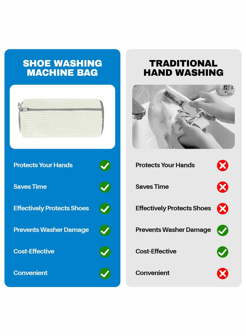 2 قطعة حقيبة تنظيف أحذية قابلة لإعادة الاستخدام ، حقيبة أحذية غسيل غسالة ومجفف ، لأحذية التنس الرياضية ، مجموعة تنظيف خالية من البقع - Image 5