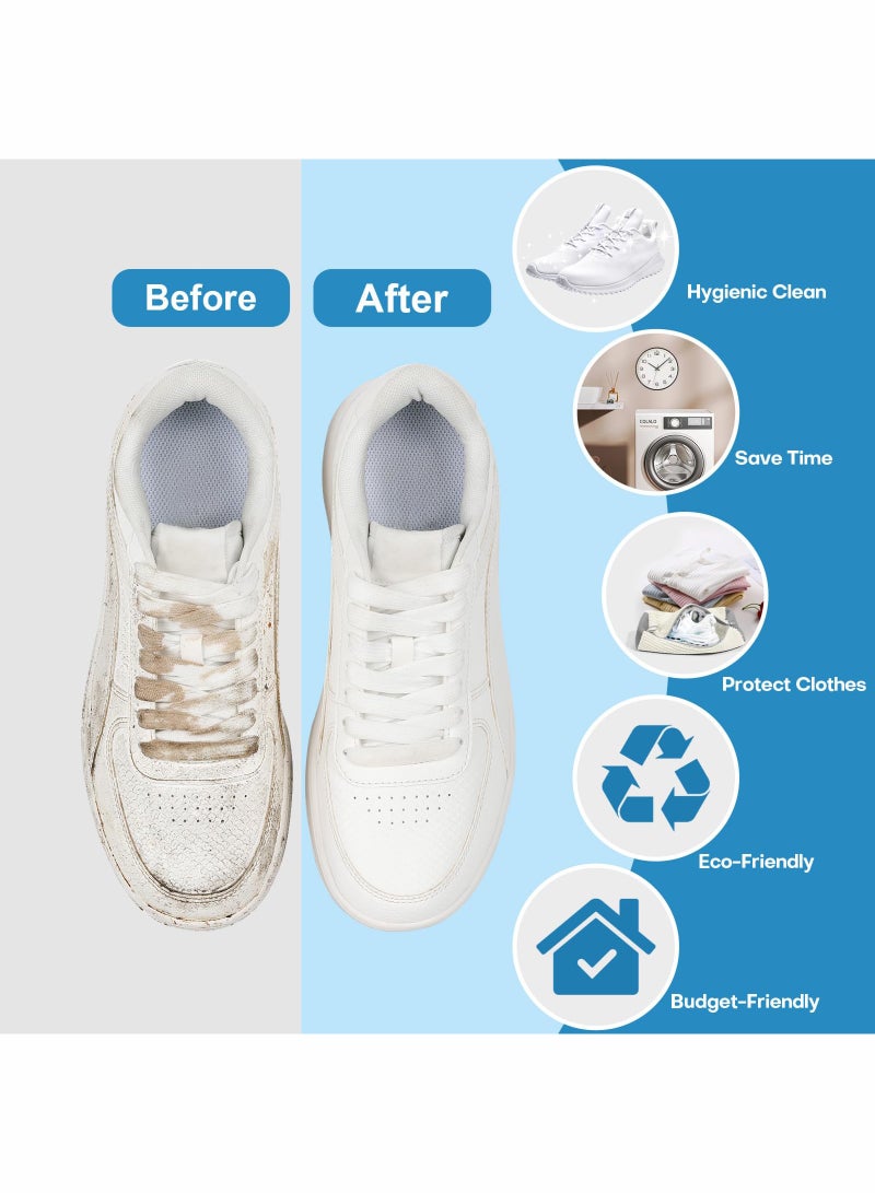 2 قطعة حقيبة تنظيف أحذية قابلة لإعادة الاستخدام ، حقيبة أحذية غسيل غسالة ومجفف ، لأحذية التنس الرياضية ، مجموعة تنظيف خالية من البقع - Image 3