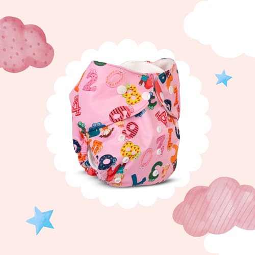 Mee Mee Reusable Baby Cloth Diaper, Double Leak Guard, High Absorption, Quick Dry, Stain-Proof Comfort & Protection, 3m+, Adjustable Waist & Height with snap Buttons, Absorbent Insert - Image 2
