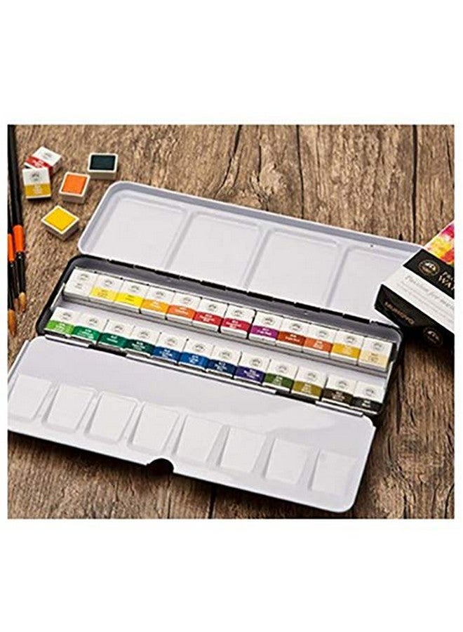 Mungyo Professional Half Pan Size Water Colors Set In Tin Case/Integral Mixing Palette In The Lid (24 Colors) - Multicolor - Image 5