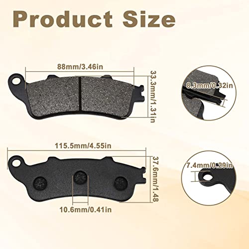 ZICOO Front and Rear Brake Pads for Honda VTX 1800 All models 2002-2013, GL1800 Goldwing 1800 All models 2001-2016, CBR1100XX Blackbird 1997-2003, Interceptor 800 VFR800F, ST1100, ST1300 - Image 3