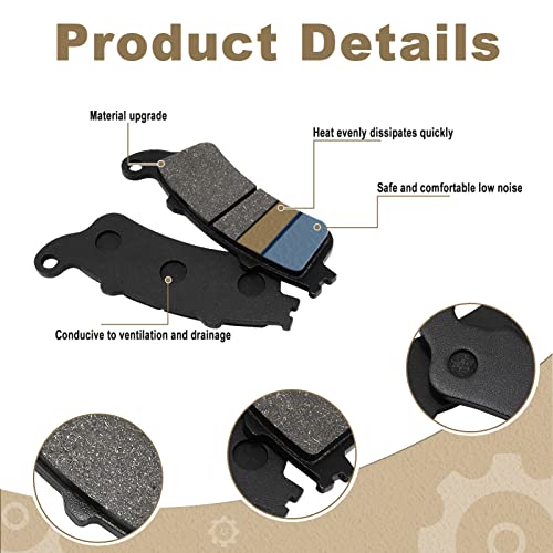 ZICOO Front and Rear Brake Pads for Honda VTX 1800 All models 2002-2013, GL1800 Goldwing 1800 All models 2001-2016, CBR1100XX Blackbird 1997-2003, Interceptor 800 VFR800F, ST1100, ST1300 - Image 4