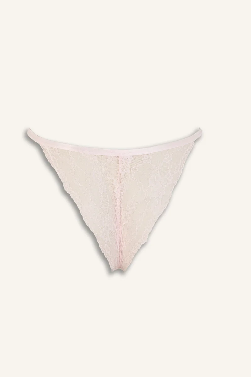 ديفاكتو Lace Detail Satin Brazilian Panty