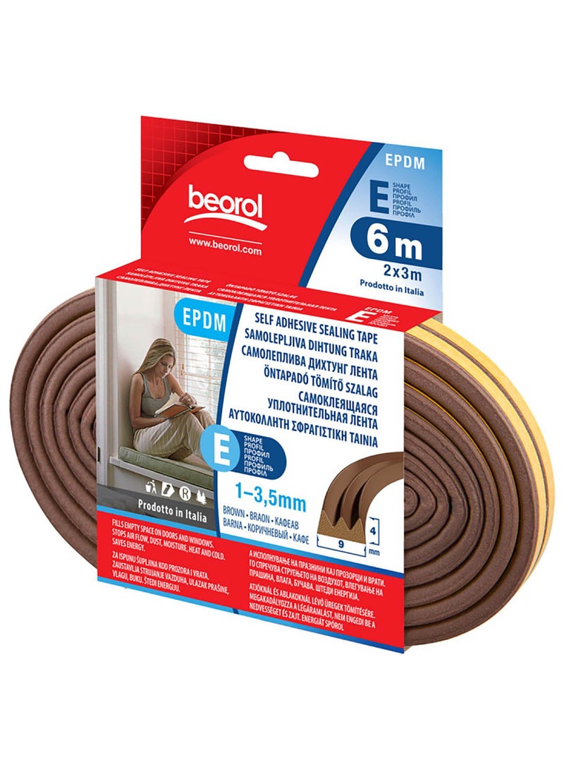 بيورول شريط لاصق ذاتي اللصق على شكل حرف "E" بني 2 × 3 متر