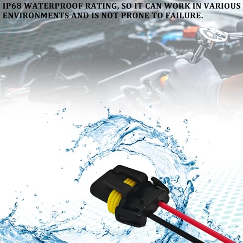 HHZL Headlight Connector Plug Fog Light Headlight Wiring Harness Pigtail Sockets Female Adapter Kit for 9005 9006 9012 HB3 HB4, Headlamp Wire Harness Plug Socket Connector for Car Accessories (2PCS) - Image 4